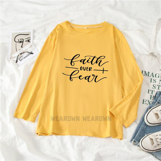 YELLOW FULL TEE WITH FAITH OVER FEAR