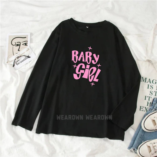 BLACK FULL TEE WITH BABY GIRL