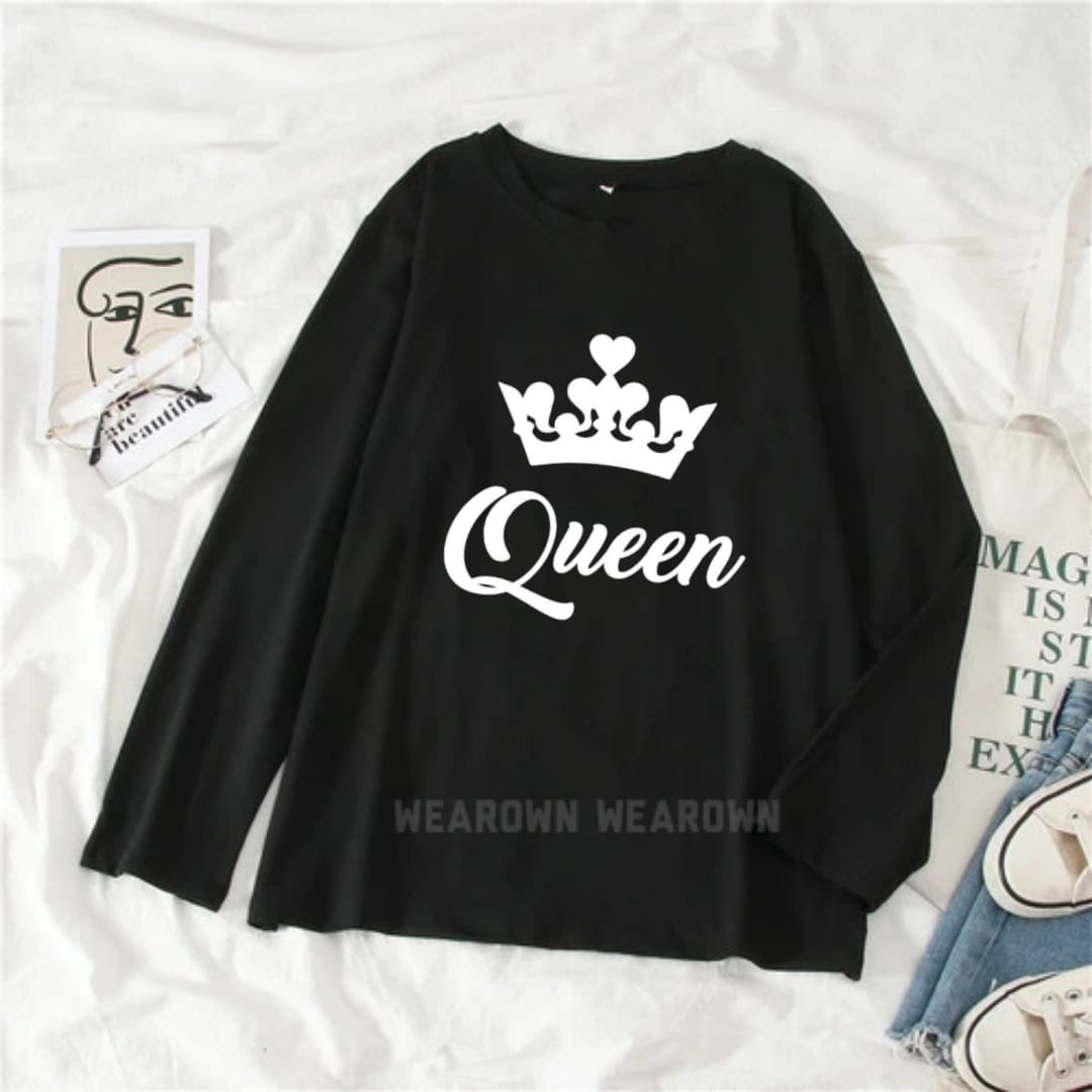 BLACK FULL TEE WITH QUEEN