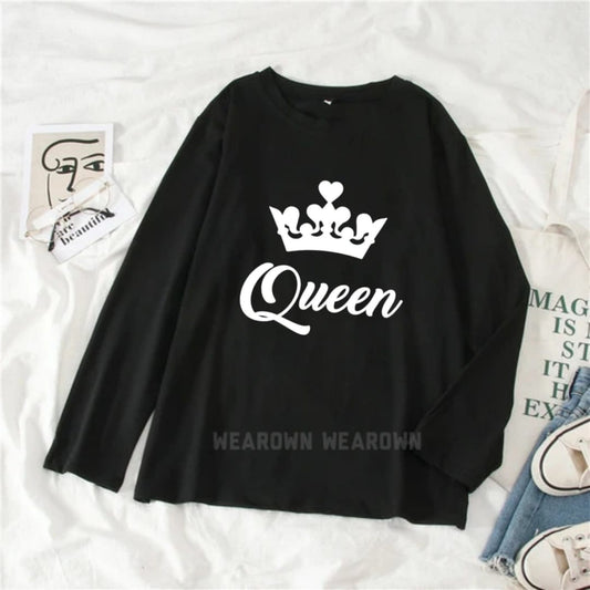 BLACK FULL TEE WITH QUEEN