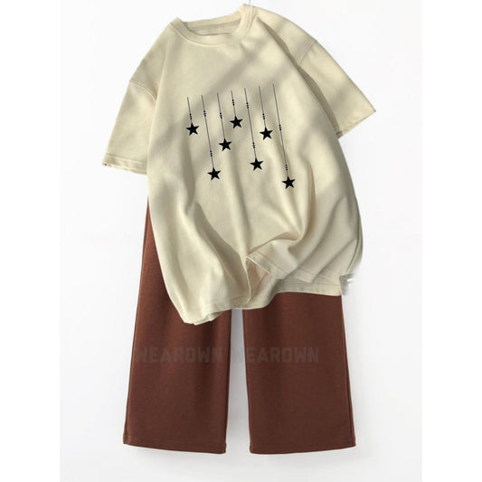 SKIN TEE WITH STARS BROWN FLAPPER