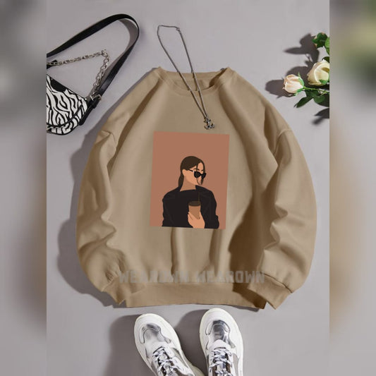 Skin sweatshirt with coffee girl