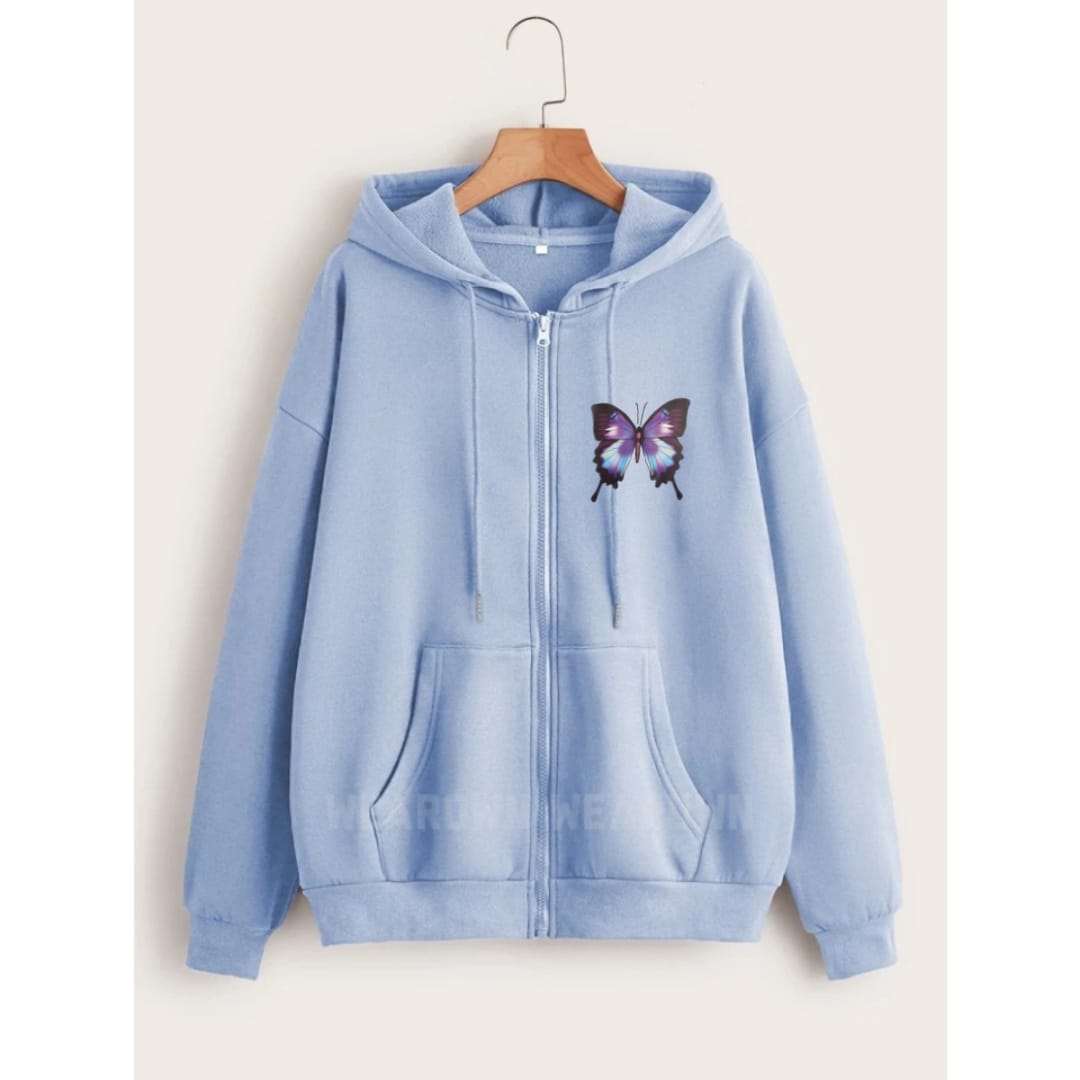 Blue butterfly N Sky blue zipper