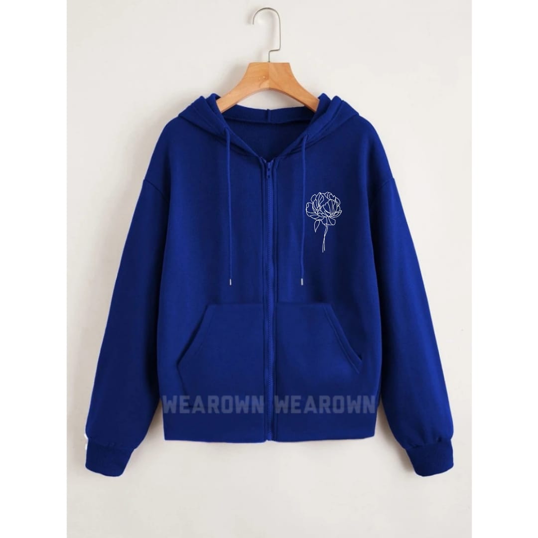 Flower P Royal blue zipper