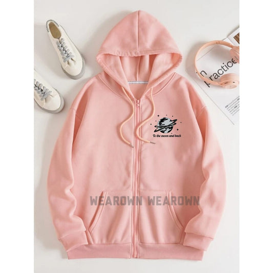 Moon and back P Pink zipper