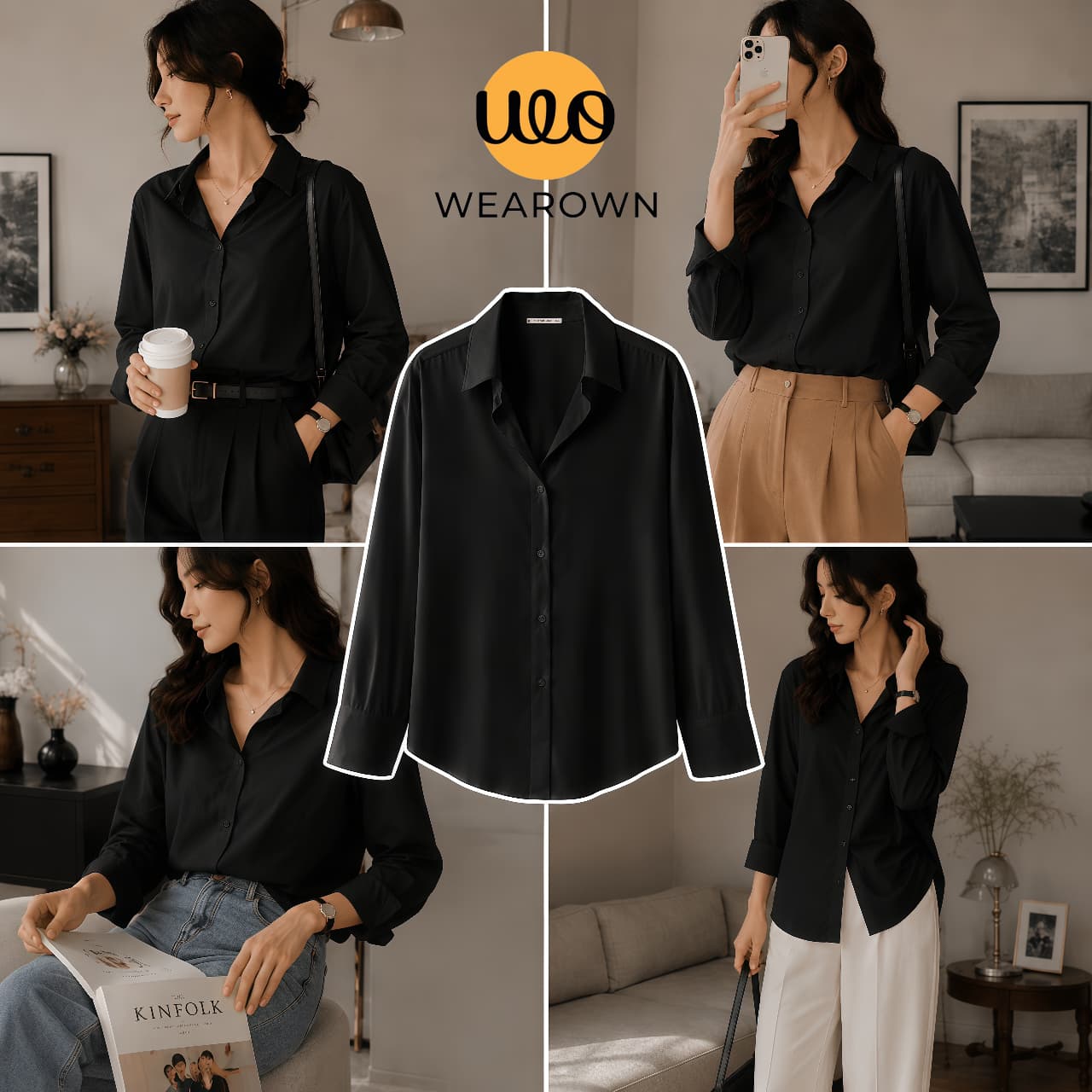 Black Button-Down Shirt