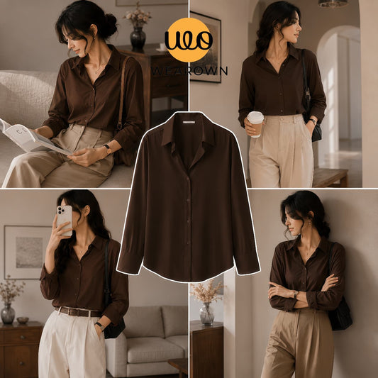 Brown Button-Down Shirt