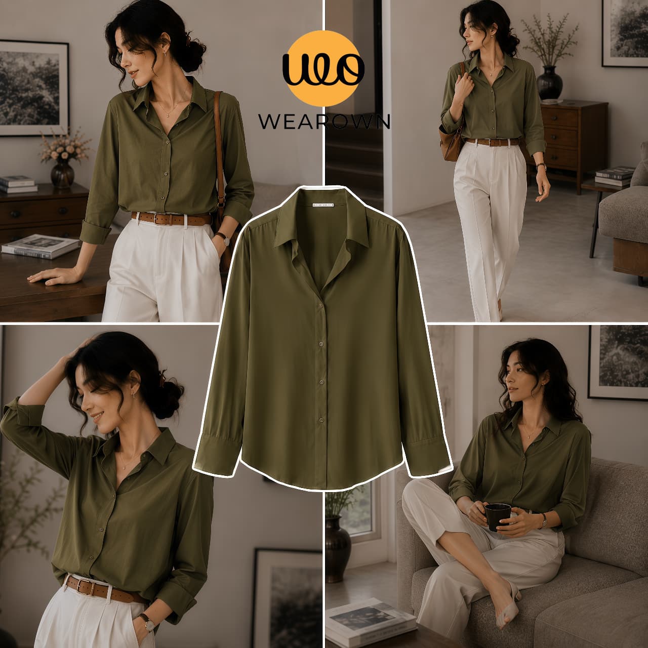 Olive Button-Down Shirt