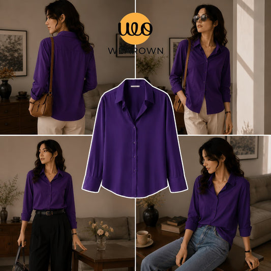 Purple Button-Down Shirt