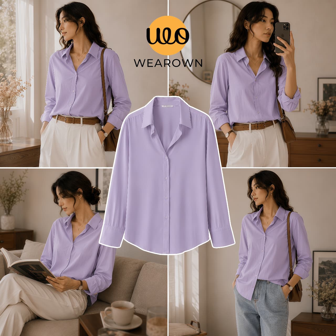Lilac Button-Down Shirt