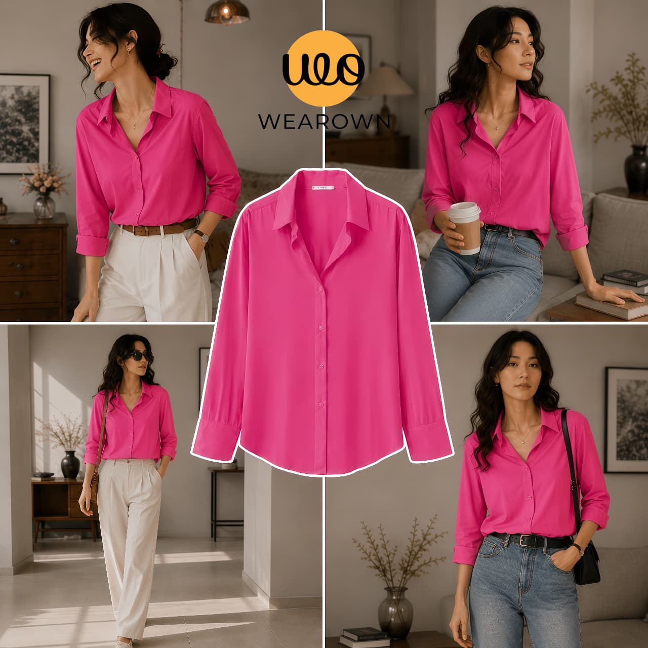 Shocking Pink Button-Down Shirt