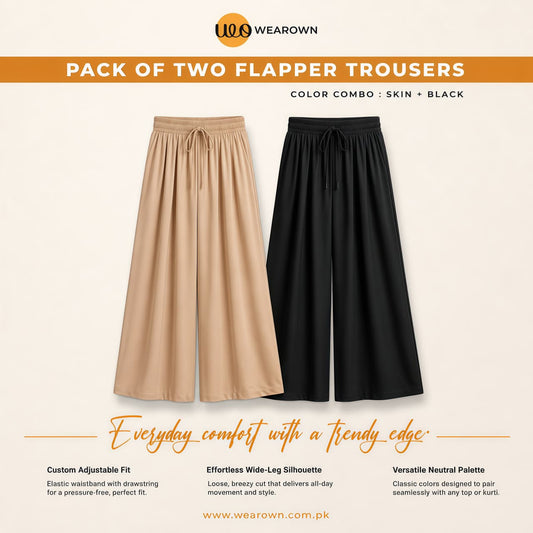 SKIN AND BLACK FLAPPER TROUSER