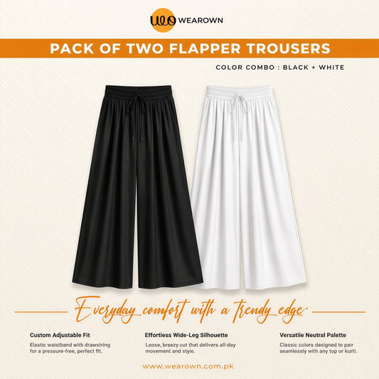BLACK AND WHITE FLAPPER TROUSER