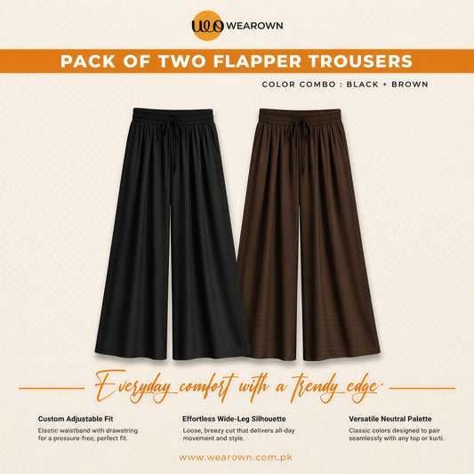 BLACK AND BROWN FLAPPER TROUSER