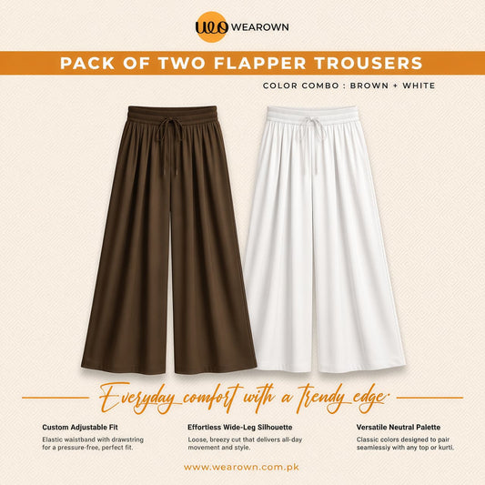 BROWN AND WHITE FLAPPER TROUSER